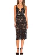 Romwe Black Deep V Neck Hollow Out Crochet Cami Dress