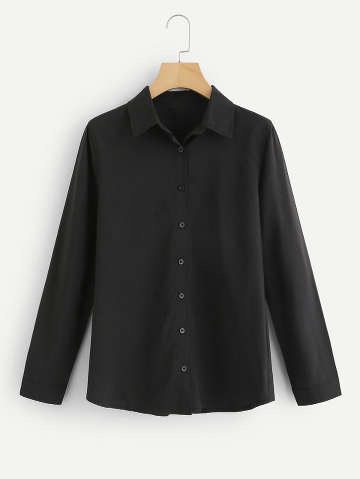 Romwe Single Breasted Shirt