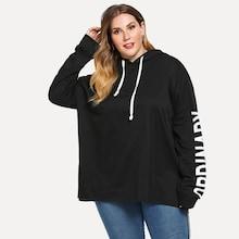 Romwe Plus Drop Shoulder Hoodie