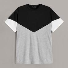 Romwe Guys Colorblock Short Sleeve Tee