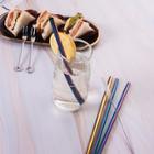 Romwe 4pcs Straw & 1pc Brush & 1pc Pouch