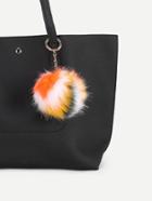 Romwe Mixed Color Pom Pom Bag Accessories