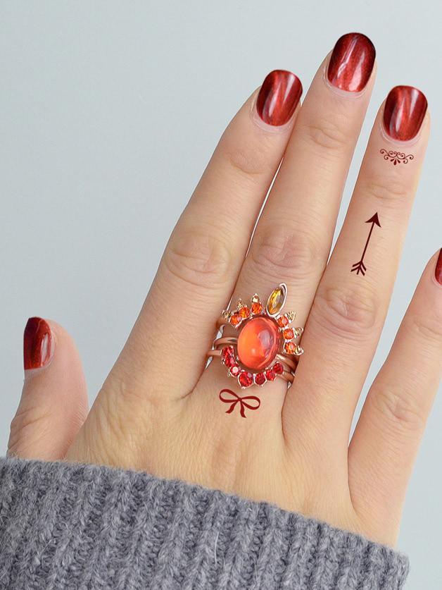 Romwe Size 8 Gem Rings 3-pieces Set