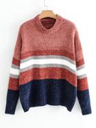 Romwe Striped Chenille Sweater