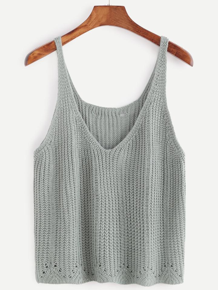 Romwe Grey V Neck Sweater Vest