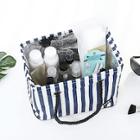 Romwe Striped Storage Bag With Handle
