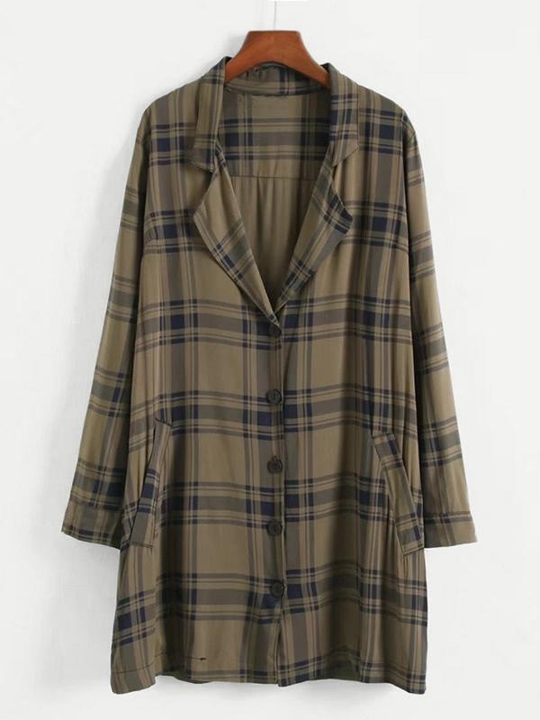Romwe Boyfriend Plaid Shirt Dress