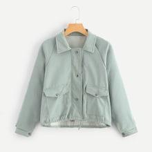 Romwe Pocket Side Drawstring Hem Jacket