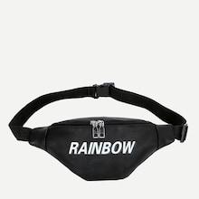 Romwe Letter Print Bum Bag