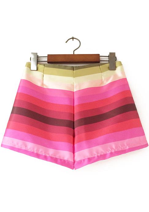 Romwe High Waist Striped Shorts