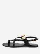 Romwe Toe Ring Strappy Flat Sandals