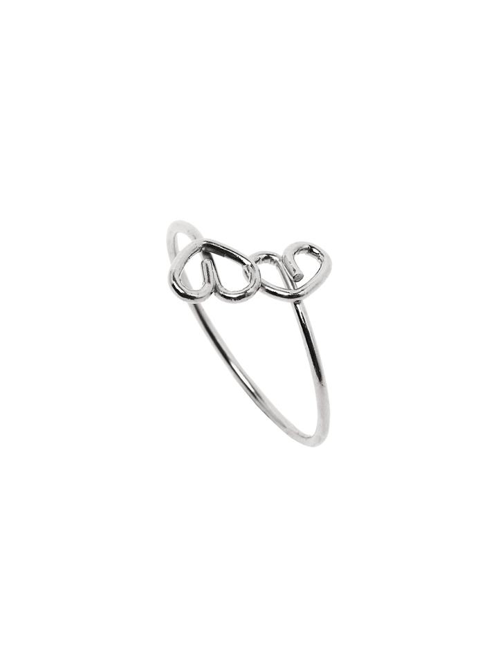 Romwe Silver Heart Feature Ring