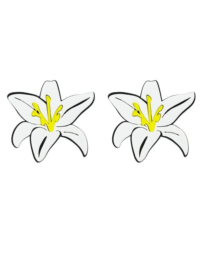 Romwe Acrylic Big Stud Flower Earrings