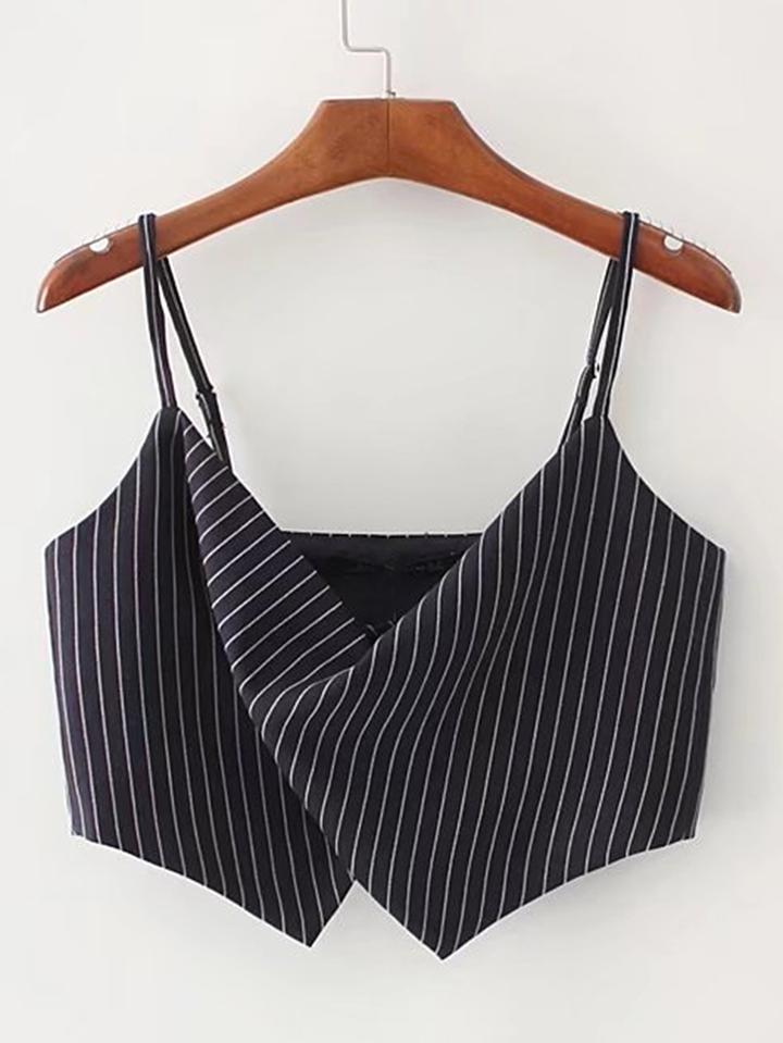 Romwe Vertical Striped Cami Top