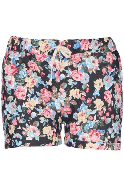 Romwe Floral Print Rolled-up Shorts