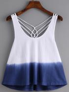 Romwe Scoop Neck Ombre Tank Top