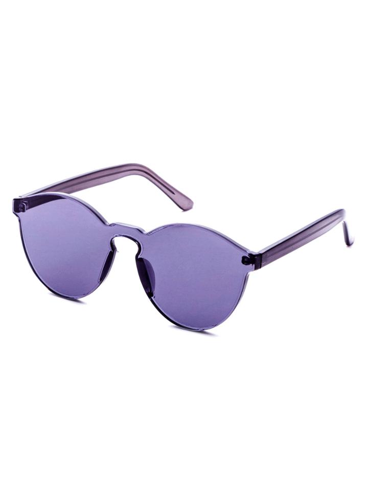 Romwe Purple Clear One Piece Retro Style Sunglasses