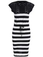 Romwe Striped Knit Hollow Dress