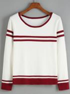 Romwe Long Sleeve Striped Sweater