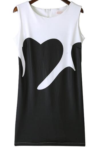 Romwe Color-block Back Zipper Sun Dress