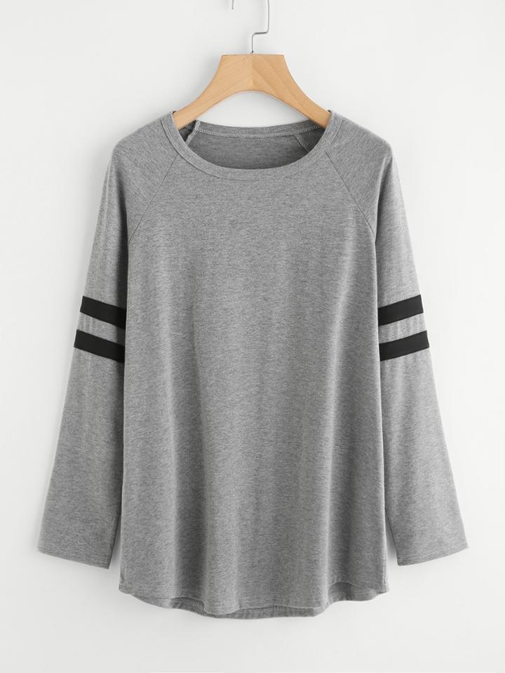 Romwe Varsity Striped T-shirt