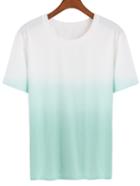 Romwe Short Sleeve Ombre T-shirt