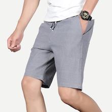 Romwe Men Houndstooth Drawstring Shorts