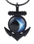 Romwe Blue Unique Space Shape Necklace