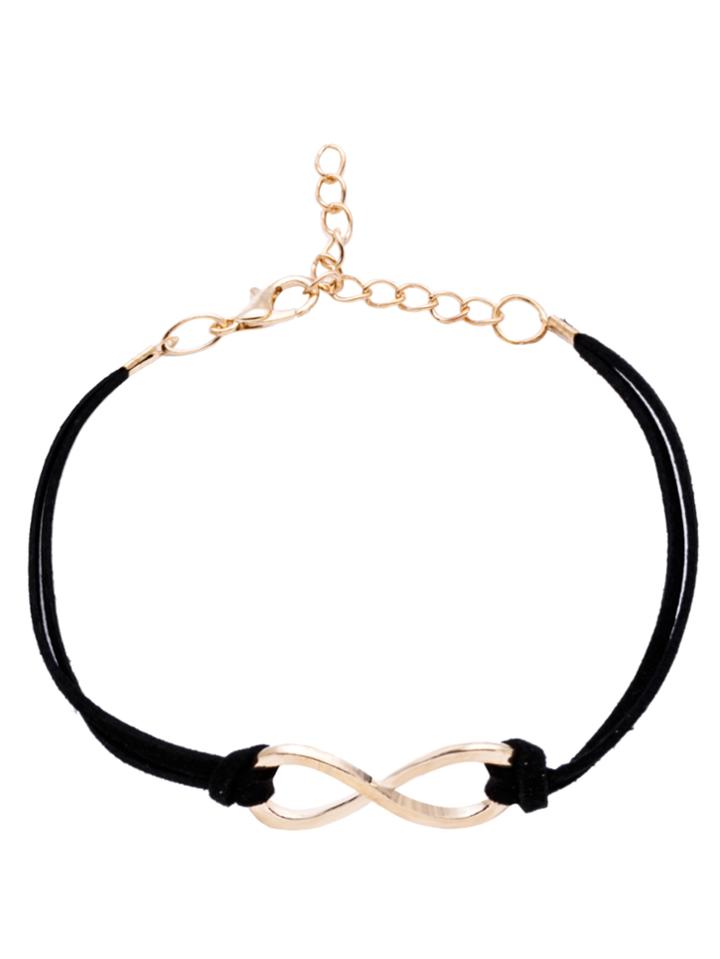 Romwe Black Criss Cross Detail Bracelet