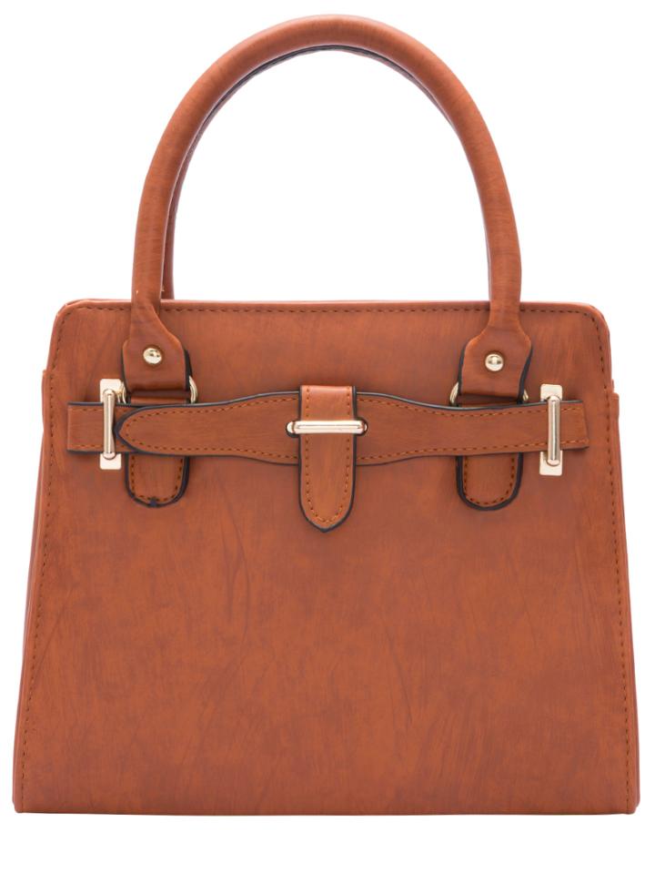 Romwe Khaki Classic Metal Embellished Tote Bag