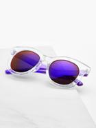 Romwe Clear Frame Flash Lens Sunglasses