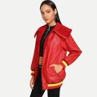 Romwe Exaggerate Collar Faux Leather Jacket