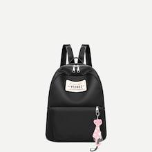Romwe Cat Charm Decor Nylon Backpack