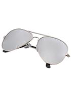 Romwe Silver Lenses Top Bar Sunglasses