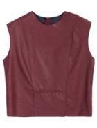 Romwe Pu Leather Wine Red Vest