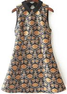 Romwe Sleeveless Vintage Floral Print Dress