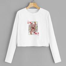 Romwe Card Print Tee