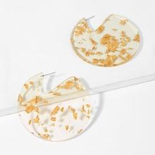 Romwe Transparent Round Stud Earrings