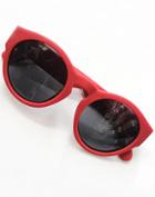 Romwe Black Lenses Red Round Sunglasses