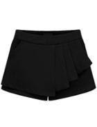 Romwe Vintage Asymmetrical Straight Black Shorts