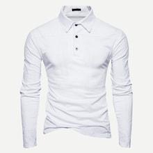 Romwe Men Cut And Sew Solid Polo Shirt