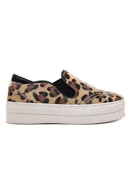 Romwe Leopard Print Platform Sneaker