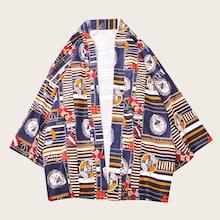 Romwe Guys Chain & Anchor Print Shirt