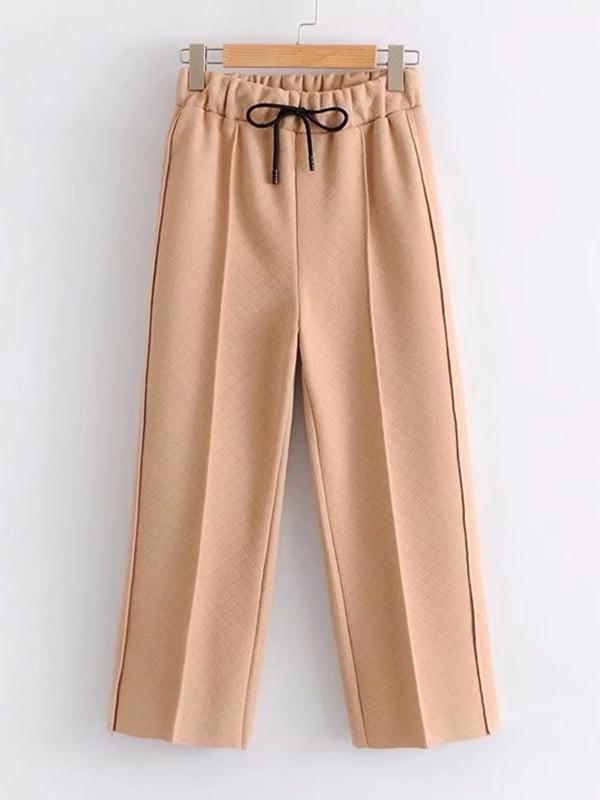 Romwe Drawstring Waist Quilted Pants