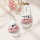Romwe Letter Two Tone Color Slippers