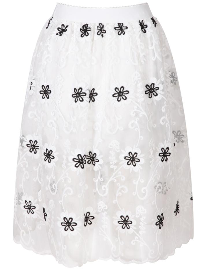 Romwe Embroidered Lace Midi Skirt
