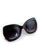 Romwe Fashion Designer Red Butterfly Frames Sunglasses
