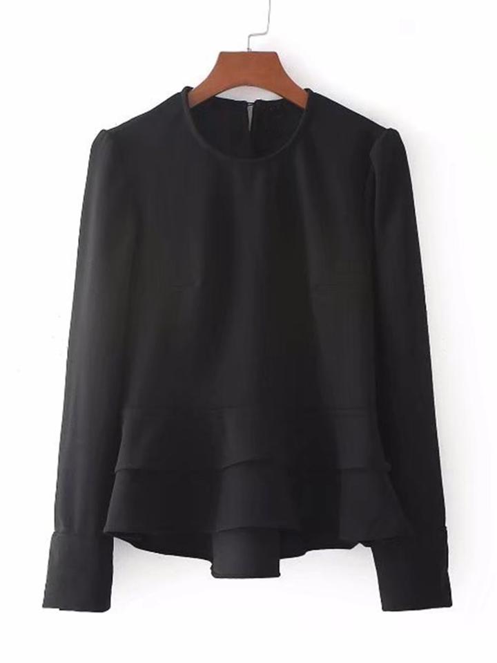Romwe Layered Flounce Hem Blouse