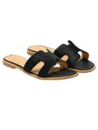 Romwe Black Low Heel Sandals