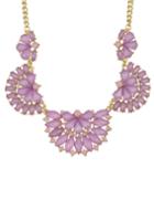 Romwe Purple Gemstone Collar Necklace